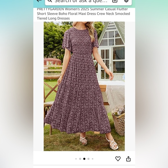 Women's wine red and white Floral Maxi Dress size medium - Picture 2 of 8